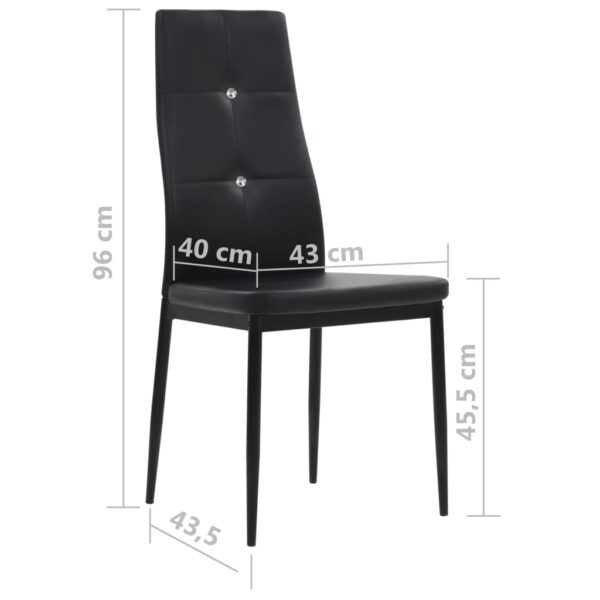 vidaXL Dining Chairs 2 pcs Black Faux Leather - Image 9