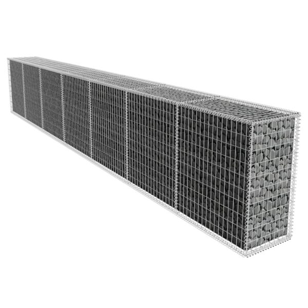 vidaXL Gabion Wall with Cover Galvanised Steel 600x50x100 cm - Image 1
