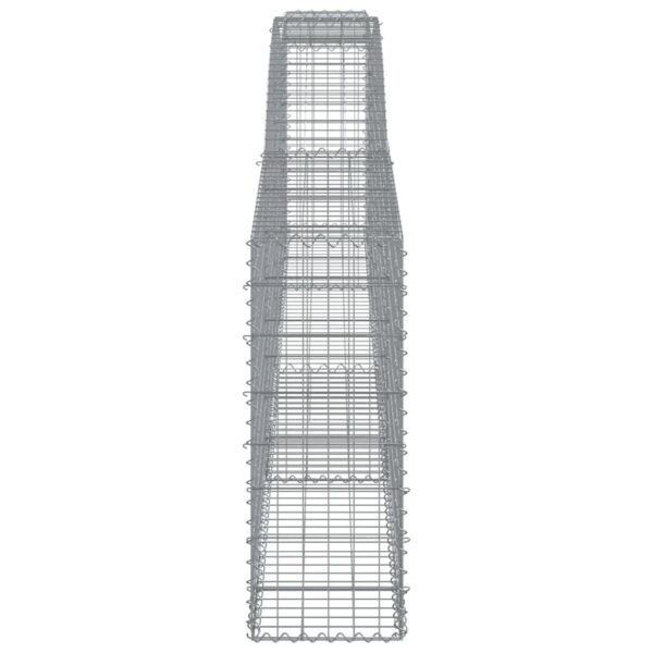 vidaXL Arched Gabion Basket 400x30x80/100 cm Galvanised Iron - Image 4