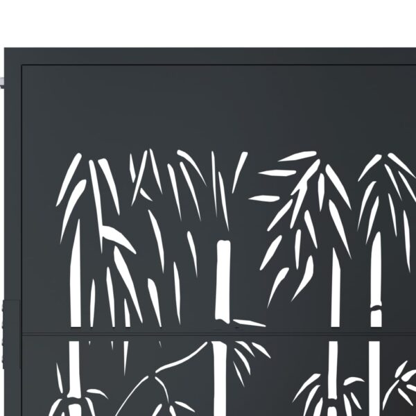 vidaXL Garden Gate Anthracite 105x155 cm Steel Bamboo Design - Image 6