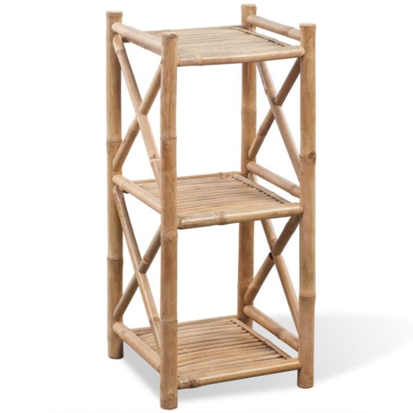 vidaXL 3-Tier Square Bamboo Shelf - Image 1