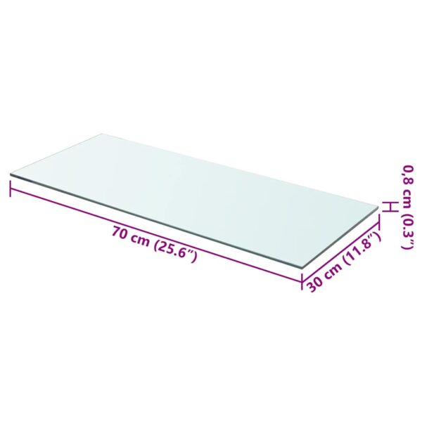 vidaXL Shelf Panel Glass Clear 70x30 cm - Image 3