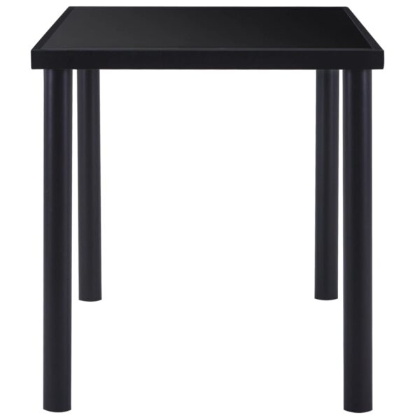 vidaXL Dining Table Black 140x70x75 cm Tempered Glass - Image 3