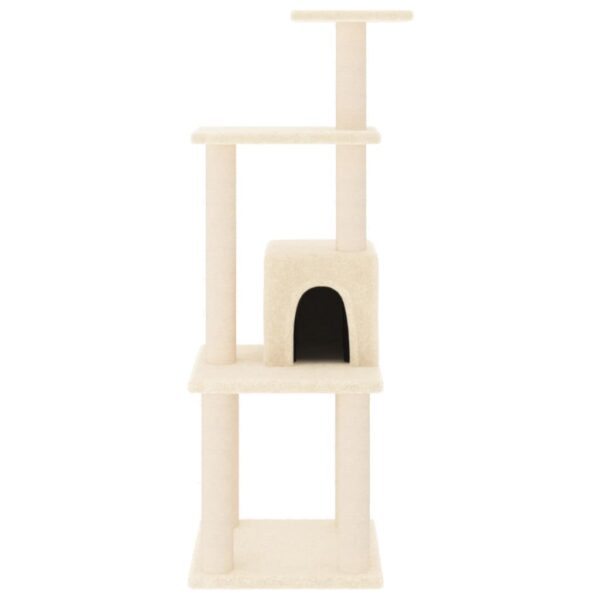 vidaXL Cat Tree with Sisal Scratching Posts Cream 105 cm - Image 3
