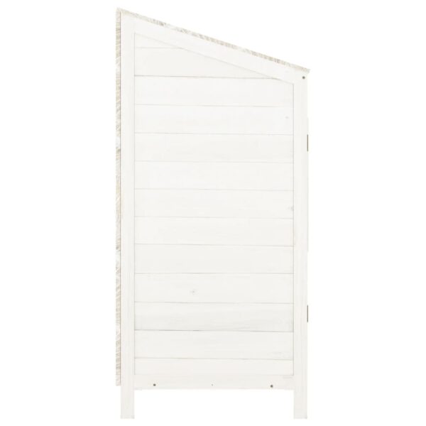 vidaXL Garden Shed White 55x52x112 cm Solid Wood Fir - Image 5