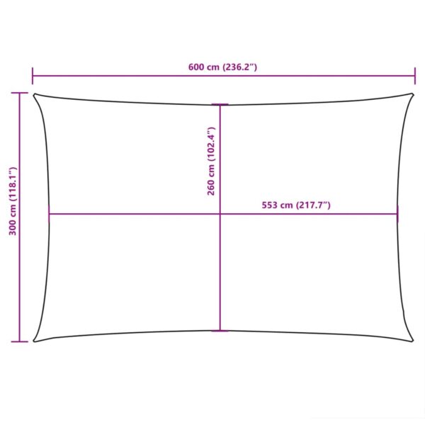 vidaXL Sunshade Sail Oxford Fabric Rectangular 3x6 m Black - Image 10