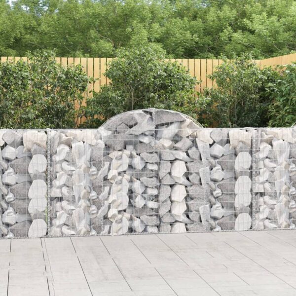 vidaXL Arched Gabion Basket 200x30x100/120 cm Galvanised Iron - Image 1