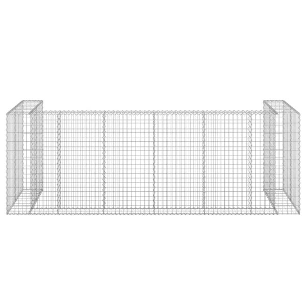 vidaXL Gabion Wall for Garbage Bins Galvanised Steel 325x100x110 cm - Image 6