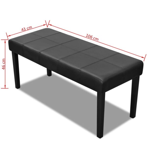 Black High Quality Artificial Leather Bench - Image 5