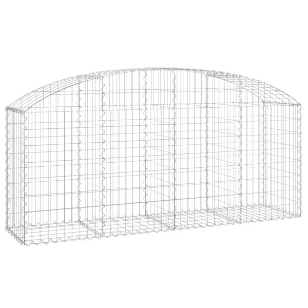 vidaXL Arched Gabion Basket 200x50x80/100 cm Galvanised Iron - Image 2