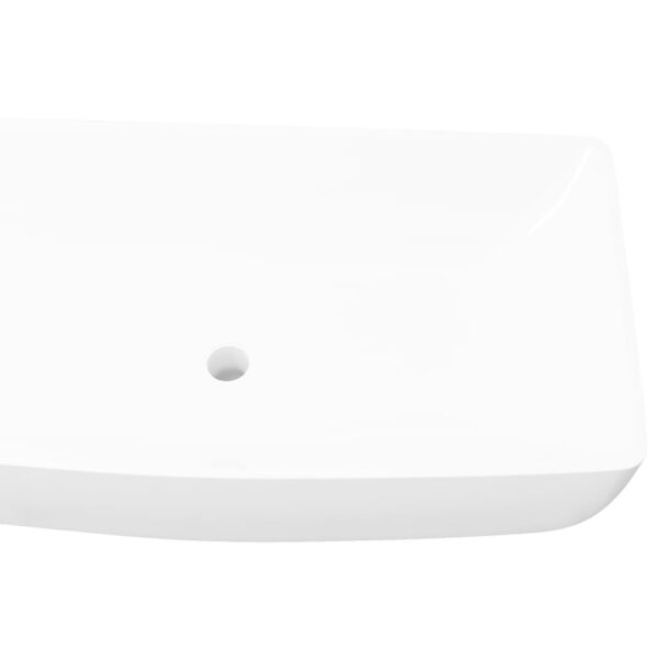 vidaXL Luxury Ceramic Basin Rectangular Sink White 71 x 39 cm - Image 4