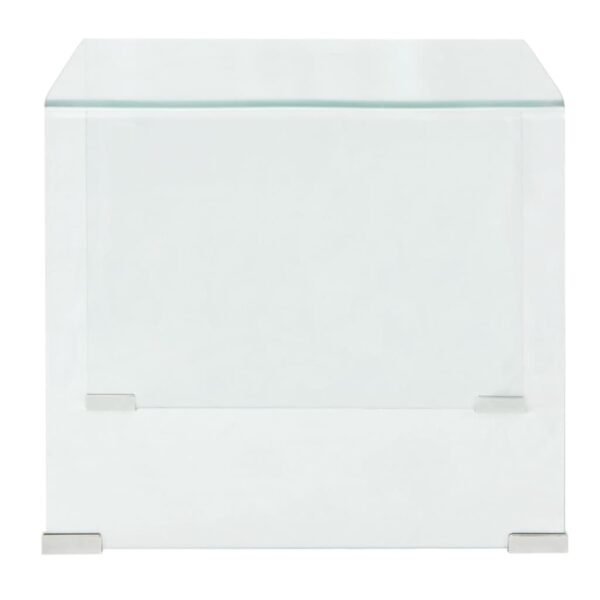 vidaXL Coffee Table Tempered Glass 49.5x50x45 cm Clear - Image 3