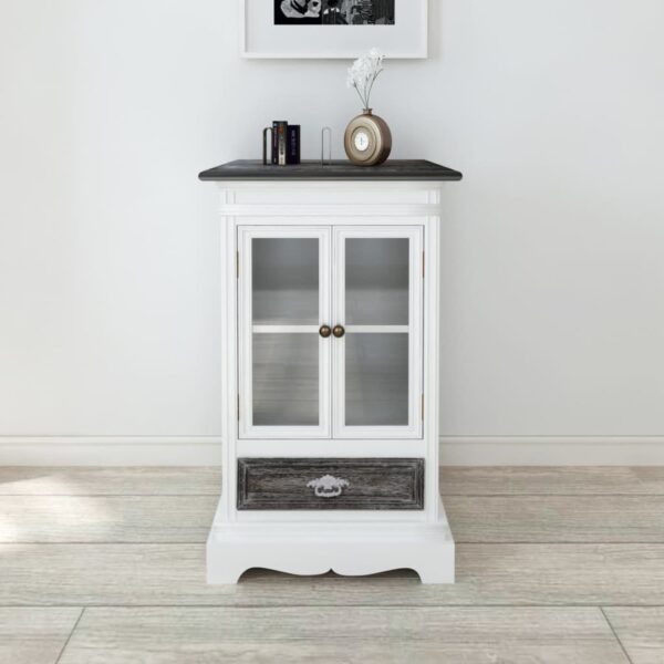 vidaXL Cabinet 2 Doors 1 Drawer White Wood - Image 1