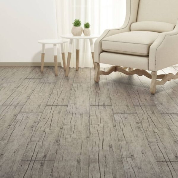 vidaXL Non Self-adhesive PVC Flooring Planks 5.26 m² 2 mm Oak Washed - Image 4
