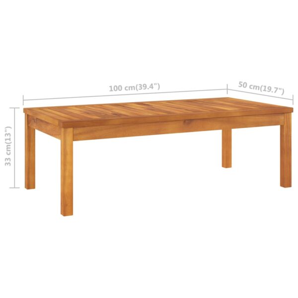 vidaXL 4 Piece Garden Lounge Set with Cushion Cream Solid Acacia Wood - Image 13