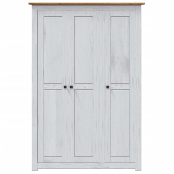 vidaXL 3-Door Wardrobe White 118x50x171.5 cm Pine Panama Range - Image 5