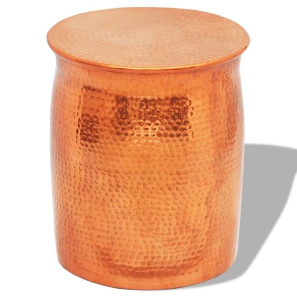 vidaXL Hammered Aluminium Stool/Side Table Brass/Copper Colour - Image 1
