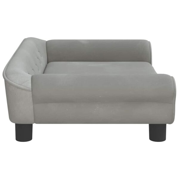 vidaXL Dog Bed Light Grey 70x48x22 cm Velvet - Image 4