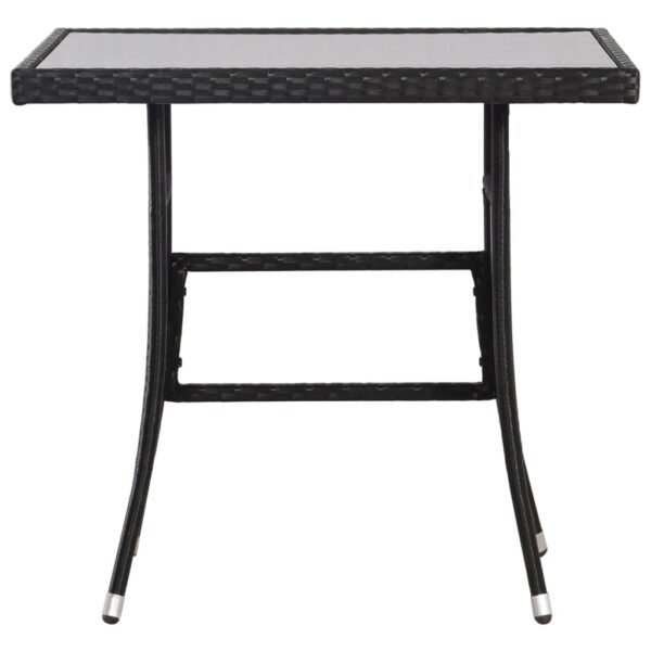 vidaXL 3 Piece Garden Dining Set Poly Rattan Black - Image 8