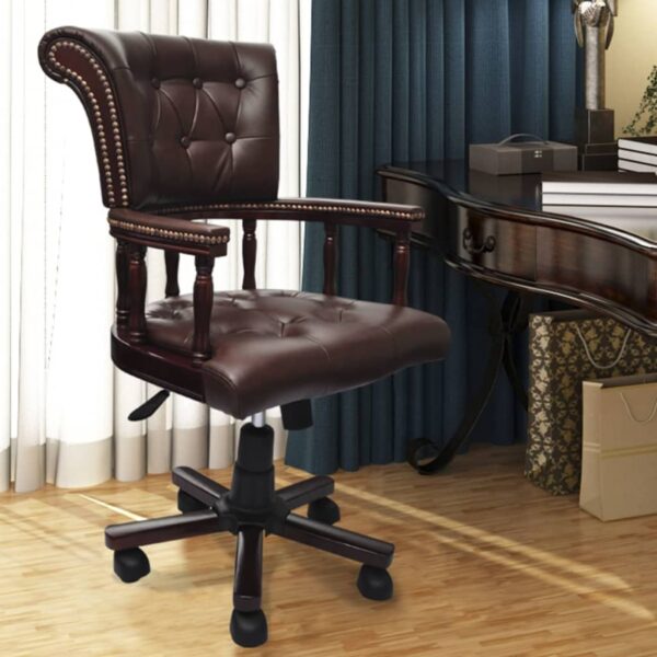 vidaXL Swivel Office Chair Brown - Image 1