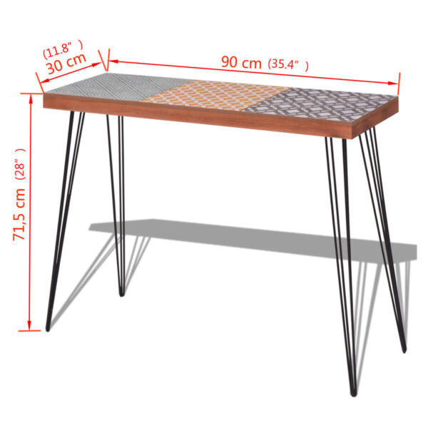 vidaXL Console Table 90x30x71.5 cm Brown - Image 8