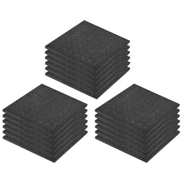 vidaXL Fall Protection Tiles 18 pcs Rubber 50x50x3 cm Black - Image 2