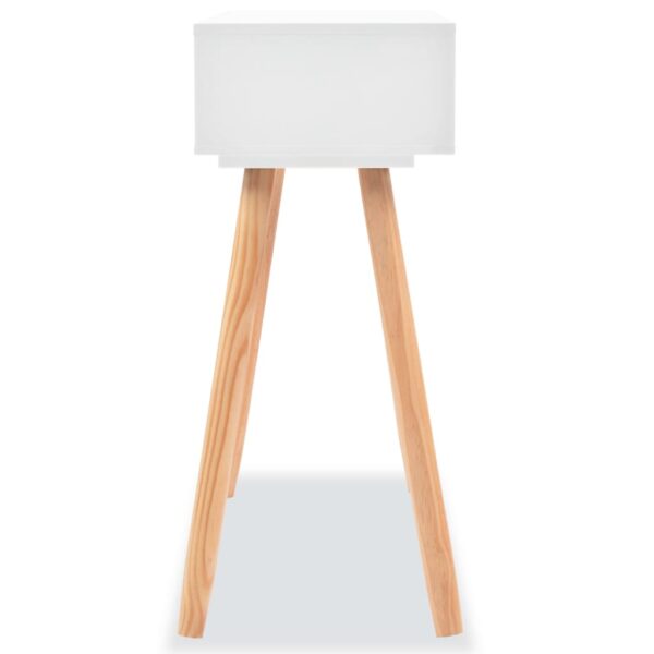 vidaXL Console Table Solid Pinewood 80x30x72 cm White - Image 5