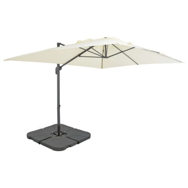 vidaXL Garden Parasol with Portable Base Sand - Image 1