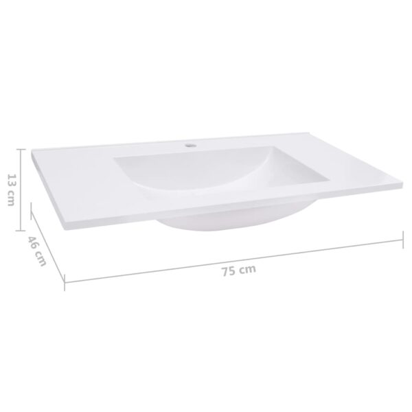 vidaXL Built-in Wash Basin 750x460x130 mm SMC White - Image 7