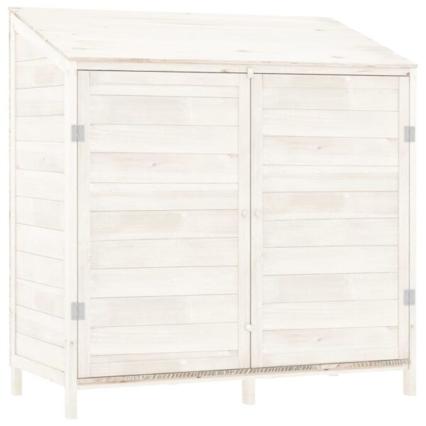 vidaXL Garden Shed White 102x52x112 cm Solid Wood Fir - Image 2