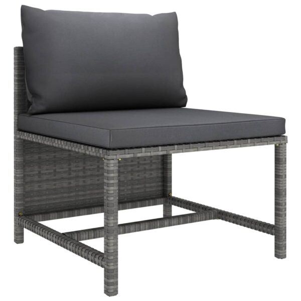 vidaXL 10 Piece Garden Lounge Set with Cushions Poly Rattan Grey - Image 6