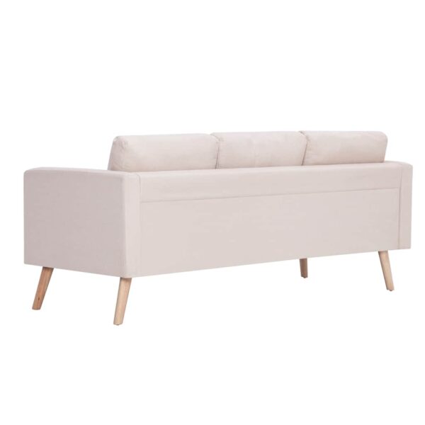 vidaXL 2 Piece Sofa Set Fabric Cream - Image 5