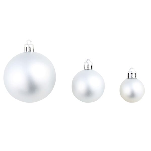 vidaXL 100 Piece Christmas Ball Set 3/4/6 cm Silver - Image 8