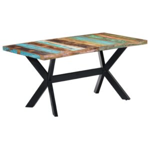 vidaXL Dining Table 160x80x75 cm Solid Reclaimed Wood