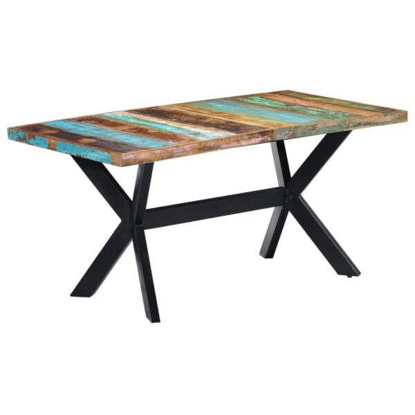 vidaXL Dining Table 160x80x75 cm Solid Reclaimed Wood - Image 1