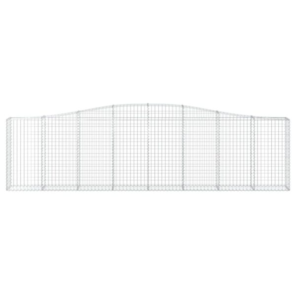 vidaXL Arched Gabion Basket 400x30x100/120 cm Galvanised Iron - Image 3