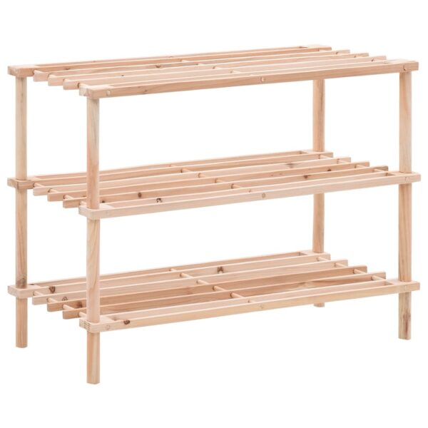 vidaXL 3-Tier Shoe Rack Solid Fir Wood - Image 1