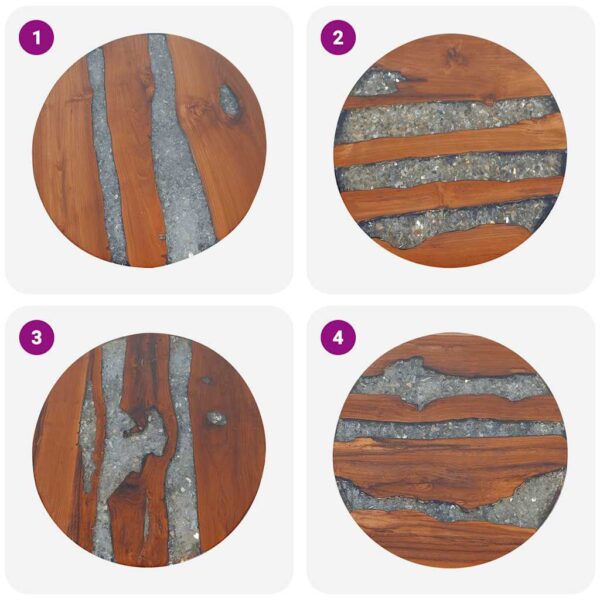 vidaXL Coffee Table Teak Resin 60 cm - Image 6