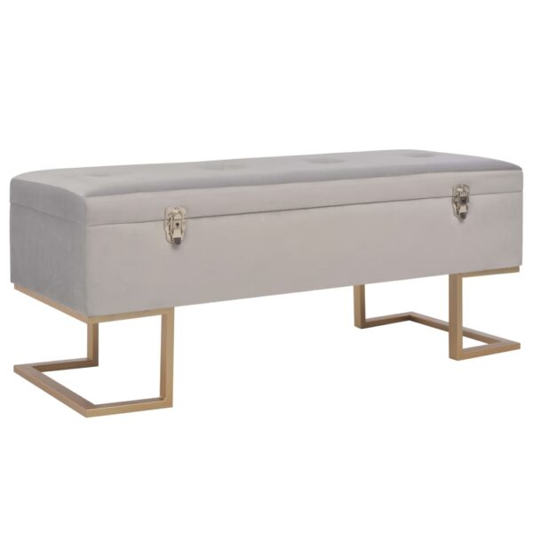 vidaXL Bench with Storage Compartment 105 cm Grey Velvet - Image 1