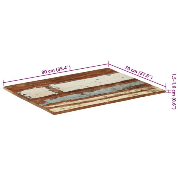 vidaXL Rectangular Table Top 70x90 cm 15-16 mm Solid Wood Reclaimed - Image 11
