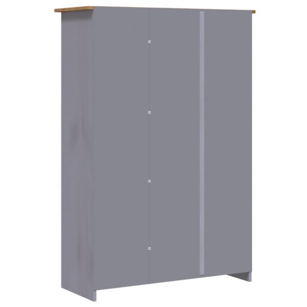 vidaXL 3-Door Wardrobe Grey 118x50x171.5 cm Pine Panama Range - Image 8