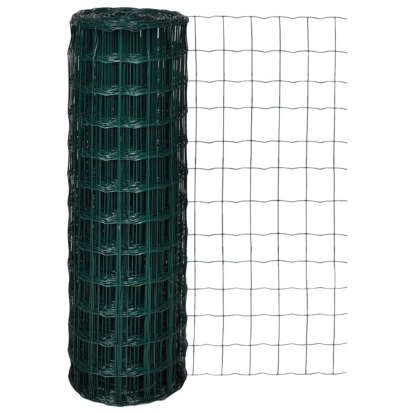 vidaXL Euro Fence Steel 25x1.2 m Green - Image 1