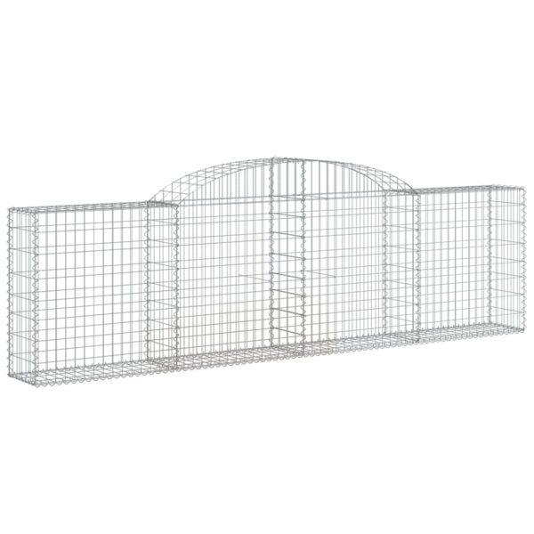 vidaXL Arched Gabion Basket 300x30x80/100 cm Galvanised Iron - Image 2
