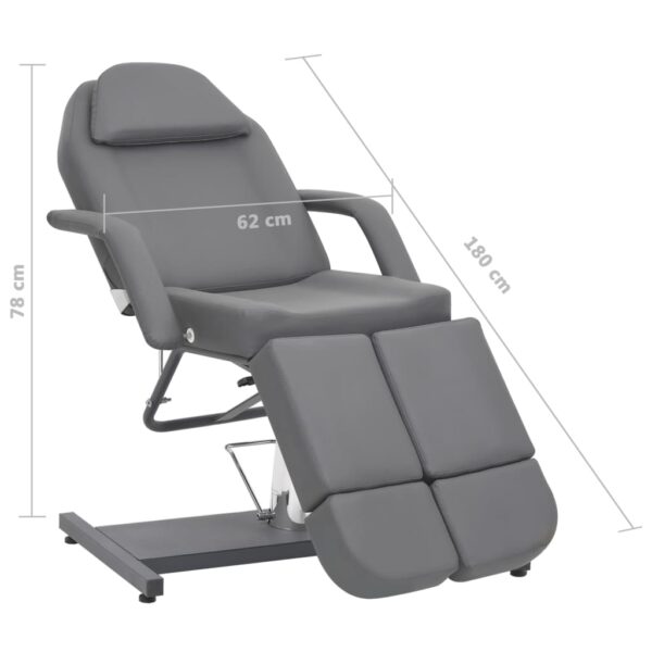 vidaXL Beauty Treatment Chair Faux Leather Grey 180x62x78 cm - Image 8