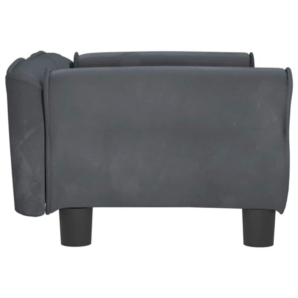 vidaXL Dog Bed Dark Grey 70x45x30 cm Velvet - Image 4