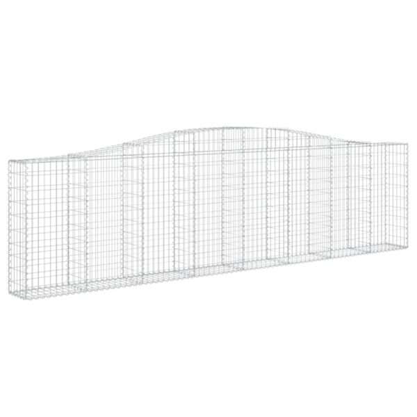 vidaXL Arched Gabion Basket 400x30x100/120 cm Galvanised Iron - Image 2