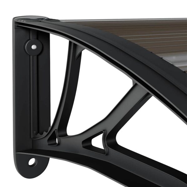 vidaXL Door Canopy Black 300x75 cm Polycarbonate - Image 6