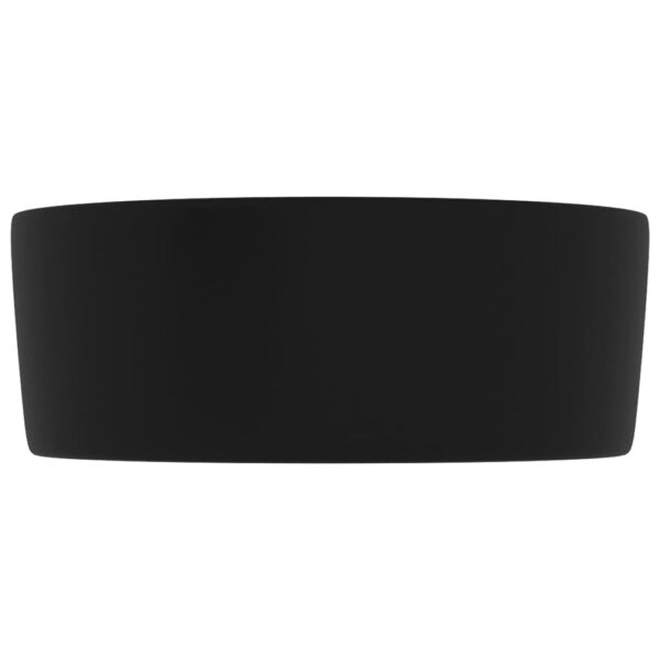 vidaXL Luxury Wash Basin Round Matt Black 40x15 cm Ceramic - Image 4