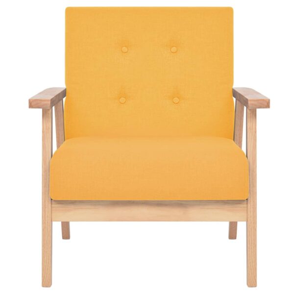 vidaXL Armchair Yellow Fabric - Image 2