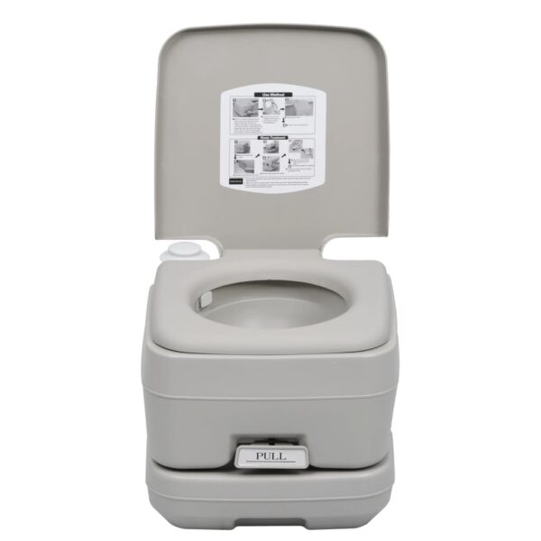 vidaXL Portable Camping Toilet Grey 10+10 L - Image 6